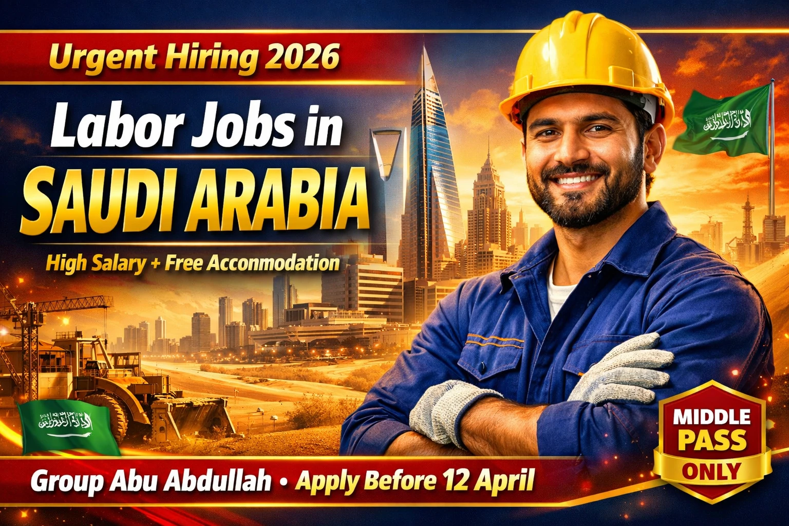 Urgent Labor Jobs in Saudi Arabia 2026 – Apply&hellip;