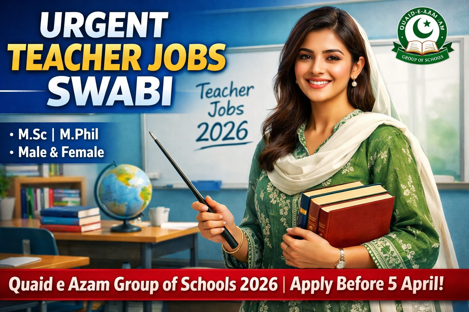 Quaid e Azam Schools Swabi Hiring Subject Teachers Now!&hellip;